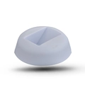 Sleek white dome display base with rectangular slot for PE film jewelry boxes - White Base