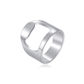 Bague décapsuleur en acier inoxydable argenté poli avec design créatif pour hommes - US 10 / Acier