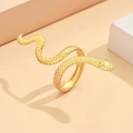 Goldener Schlangenring im Punk-Stil mit Schuppentextur und verstellbarem Design - 3D-Schuppen-Schlangenstil (J03176) / Gold