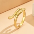 Punk-Stil Schlangenring in Gold-Optik mit detaillierter Schuppenstruktur für Damen und Herren - Wickelschuppen-Schlangenstil (J03060) / Gold