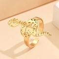Verstellbarer vergoldeter Edelstahlring mit einem Vintage Schlangendesign - Hohl-Schlangenstil (J03242) / Gold