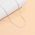 High-quality minimalist stainless steel thin chain necklace with polished silver finish - Flat S-Link Style (Steel Color)