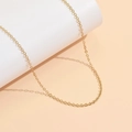18K gold-plated stainless steel star chain necklace with engraved circular links - Cross Sunflower Style (Gold)