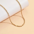 Minimalistische 18K vergulde roestvrijstalen ketting met gedraaid touw ontwerp - Gedraaide Dichte Stijl / Goud