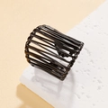 Punk style hollow bird nest design black metal hair clip on decorative white stone - Bird's Nest Line Style (J03783 Black)
