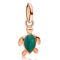 Roségoldener Meeresschildkröten-Anhänger mit grünem Emaille-Panzer für Ketten oder Armbänder - Roségold Grüne Schildkröte (5988952208308)
