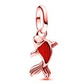 Detail eines rosévergoldeten Fisch-Charms mit roter Emaille und polierter Aufhängung - Rose Gold Red Koi Fish