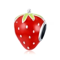 Rode aardbei bedeltje van legering en emaille voor DIY kralenarmband sieraden - Exclusieve Aardbei Vorm (010)