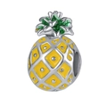 Charm a forma di ananas in argento con dettagli in smalto giallo e verde vivace - Stile Ananas Giallo (19)
