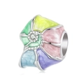 Muschel-Charm mit buntem Emaille und funkelndem Kristall für Damenarmbänder - Bunte Spiralschnecke / Bunte Spiralschnecke (004)