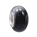 Gradient black and grey resin bead with silver metal core for DIY charm bracelets - Black Gray Gradient (001)