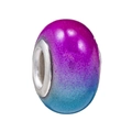 DIY jewelry bead with purple to cyan gradient resin and silver metal core aperture - Purple Blue Gradient (002)