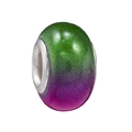 Green and purple gradient resin charm bead with fine glitter and silver large hole core - Green Purple Gradient (003)
