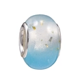Blue and white gradient resin charm bead with gold foil flakes and silver metal core - Standard Spec / Blue White Gradient(005)
