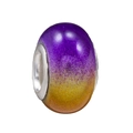 Charm in resina sfumata viola e oro glitterato con nucleo in argento per bracciali DIY - Sfumato Oro Viola (005)