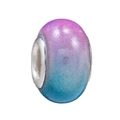 Charm in resina con sfumatura rosa e blu, glitter e nucleo in argento - Sfumato Rosa Blu (006)