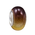Perla in resina sfumata marrone e gialla con glitter per bracciali fai-da-te - Sfumato Marrone Giallo (007)