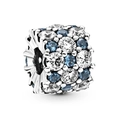 Abalorio de estrella pentagrama azul en plata con cristales brillantes para pulsera - Estilo Strass Azul (002)