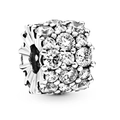 Abalorio de plata con pavé de circonitas cúbicas transparentes para pulseras - Estilo Patrón Strass Claro (003)