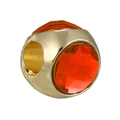 Cuenta esférica dorada con cristales naranjas facetados para joyería artesanal - Estilo Bola Hueca Dorada (007)