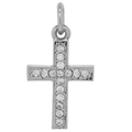 Classic silver cross pendant with sparkling zircon stones for jewelry making - Silver Full Rhinestone Cross (014)