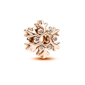 Roségoldener Schneeflocken-Charm mit Zirkonia-Kristallen für DIY-Charm-Armbänder - 009