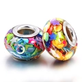 DIY charm beads for snake chain with colorful resin stars and floral sequins - Multicolor Mixed Star and Flower Sequin Style (009)