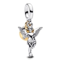 Silver Cupid angel charm with golden sphere for DIY charm bracelets and necklaces - Standard Spec / Angel Shape / 027
