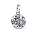 Silberner Vintage-Anhänger mit geprägter Schlange und Sonne Mond Sterne Design - Sonne-Mond Schlange-Stil (Z-008)