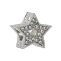 Abalorio de estrella de cristal brillante con pavé de circonitas para pulseras de DIY - Estilo Pentagrama Pavé Plata (016)
