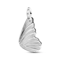 Versilberter Zinklegierung Schmetterlingsflügel-Anhänger mit feiner Textur und Metallglanz - Silver Wing Charm