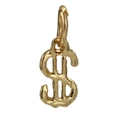Colgante de signo de dólar dorado con acabado pulido y aro para creación de joyería DIY - Estilo de Signo de Dólar (011)
