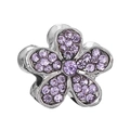 Ciondolo a fiore in argento con cristalli viola per bracciali stile margherita - Perla Fiore Lavanda (9)