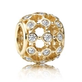 Exquisite golden hollow charm bead encrusted with clear stones for DIY bracelets - Gold Hollow Pave Bead Style (5278561255365)