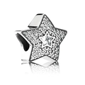 Sparkling silver star charm bead with pavé crystals for DIY bracelets and jewelry - Pave Star Main Stone Style (5278561255366)