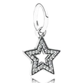 Sparkling silver star charm with pavé cubic zirconia for necklaces and bracelets - Double Layer Pave Star Pendant Style (5278561255369)