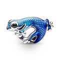 Abalorio rana de plata con esmalte degradado azul para pulseras de cuentas - Estilo Rana Esmalte Degradado Plata (038)