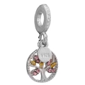 Abalorio Árbol de la Vida en plata S925 con circonitas rosas y amarillas brillantes - Estilo Árbol de la Vida (035)