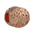 Roségoldener Baum des Lebens Hohlperle für DIY-Armbänder und Schmuckherstellung - Baum des Lebens Scheibenperle (036)