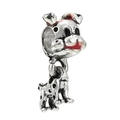 Cartoon dalmatian dog alloy bead charm with red enamel ears for DIY bracelets - Dalmatian Dog Style (19)