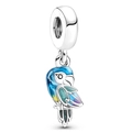 Tropical parrot pendant charm with vibrant gradient enamel and silver hook - Colorful Gradient Enamel Parrot Pendant (029)