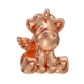 Rose gold unicorn charm with small wings and heart details for DIY beaded bracelets - Rose Gold Sitting Unicorn Charm (041)