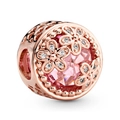 Roségold-Charm mit rosa Kristall und floralem Design für DIY-Armbänder und Ketten - Standard Spezifikation / Rosa Stil (001)