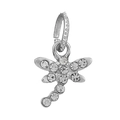 Silver dragonfly charm pendant with sparkling crystals for DIY bracelets and necklaces - Clear Rhinestone Dragonfly (006)