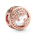 Rose gold dragonfly daisy flower charm with sparkling crystals for DIY bracelets - Standard Spec / Clear Style (006)