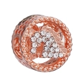 Pferde-Charm aus Roségold mit weißen Strasssteinen und Ausschnitten für DIY-Armbänder - Normale Spezifikation / Pferdekopf-Stil (14) / Roségold