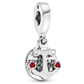 Pendentif ancre en argent avec cœur rouge et gravure Anchor Yourself To Someone Special - Ancre de Cœur Rouge et Pendentif Disque Inscrit (026)