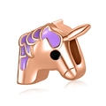 Rose gold unicorn charm with purple enamel detail for DIY beaded bracelets - Standard Spec / Rose Gold Unicorn (012)