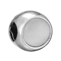 Gepolijste zilveren metalen kraal met wit emaille voor DIY sieraden en bedelarmbanden - Zilver met wit decor (002)