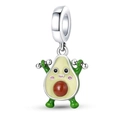 Charm avocado a cartone con manubrio per braccialetti fai-da-te in perline di lega - Stile Avocado Fitness (27) / taglia standard